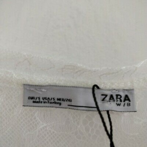 Zara Floral Embroidered Sheer Lace Top - Picture 4 of 8